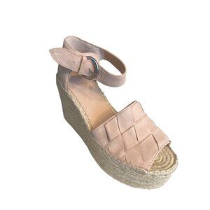 Marc Fisher Women's Adalla Pink Ankle Strap Platform Wedge Shoe Size 9.5 NWT
